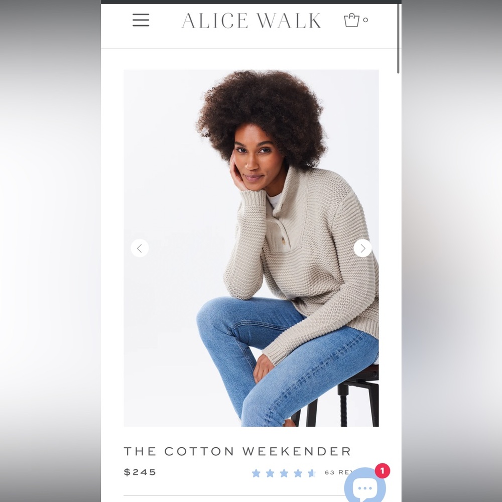 Alice Walk “the weekender” sweater in oatmeal sz L